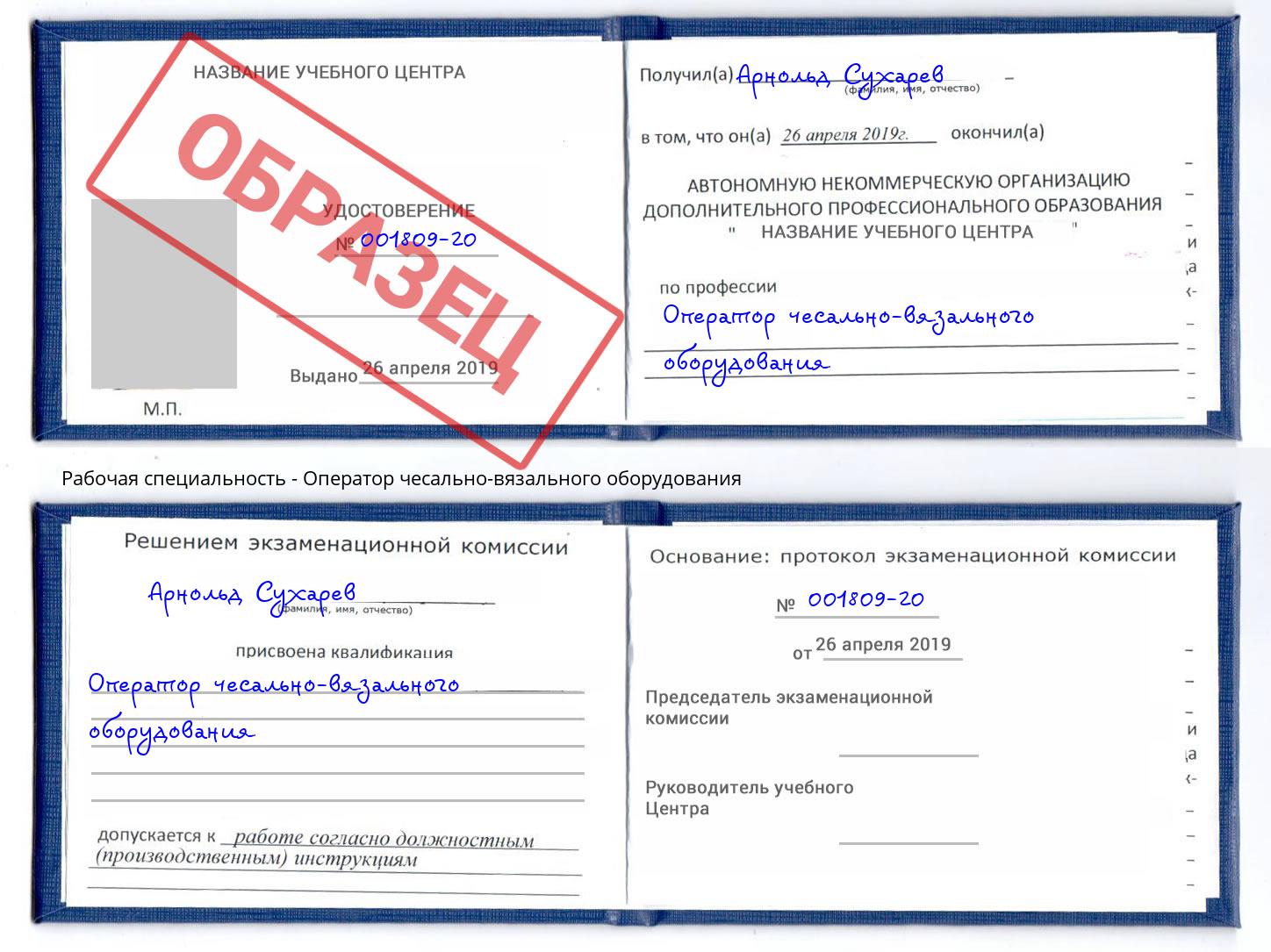 Оператор чесально-вязального оборудования Тавда
